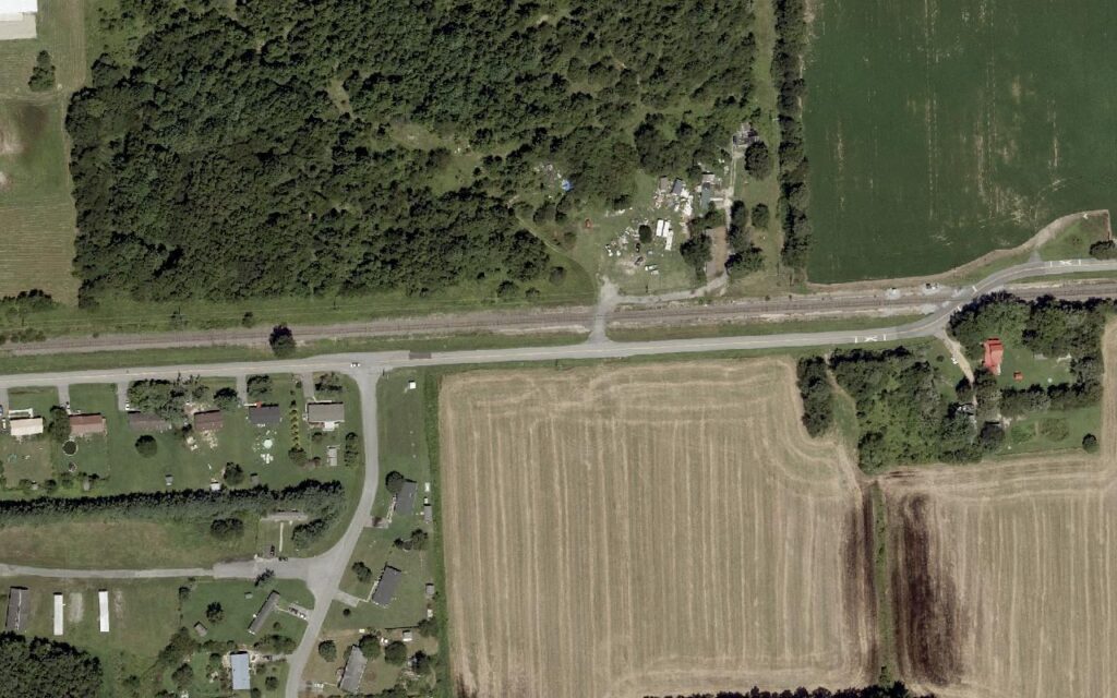 Aerial view of the area around Street A